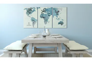Billede Ornitologiska Verdenskort 120x60 - Artgeist sp. z o. o. - Boligtilbehør - Billeder & kunst - Billeder på lærred