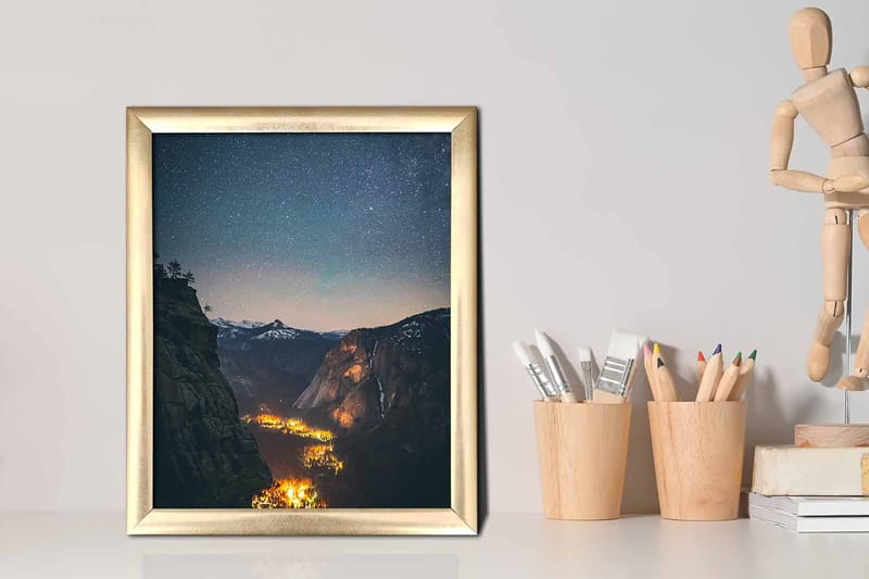 Billede Scenic med ramme flerfarvet - 22,3x52,8 cm - Boligtilbehør - Billeder & kunst