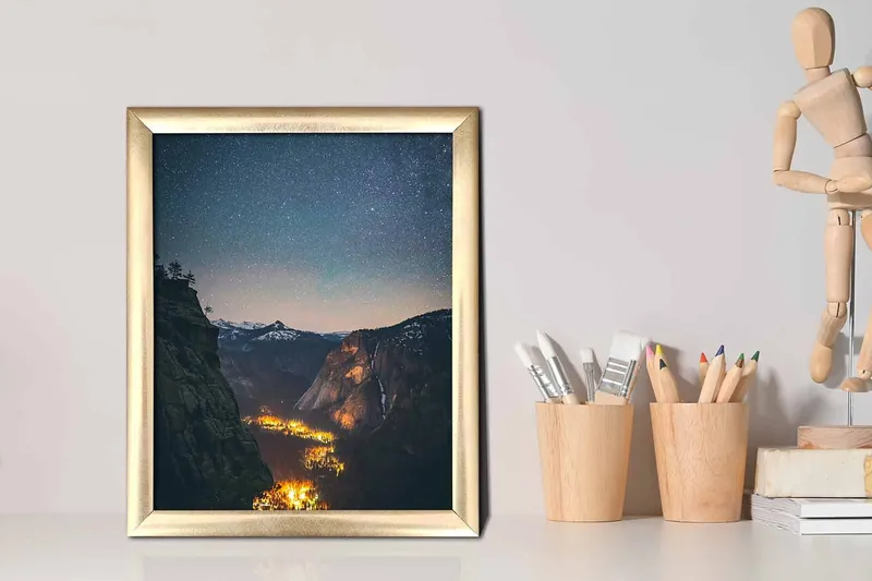 Billede Scenic med ramme flerfarvet - 22,3x52,8 cm - Boligtilbehør - Billeder & kunst