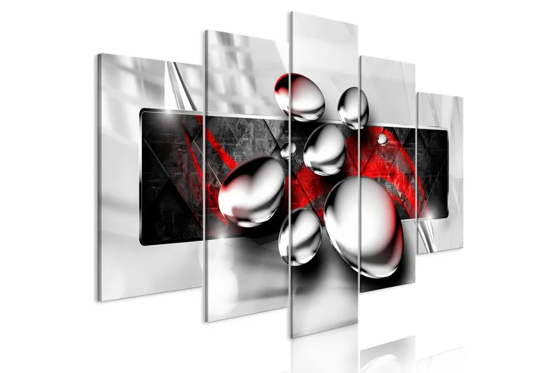 Billede Shiny Stones 5 Parts Wide Red 100x50, Artgeist sp. z o. o.