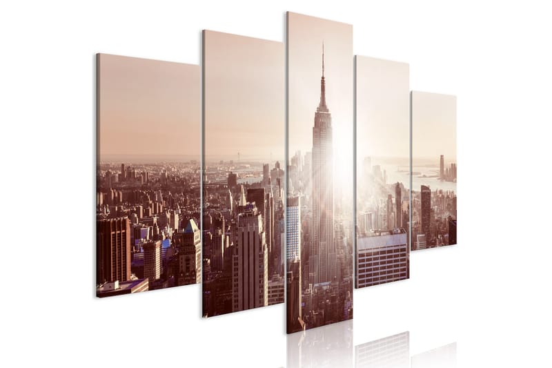 Billede Sun Over Manhattan 5 Parts Wide Brown 100x50, Artgeist sp. z o. o.