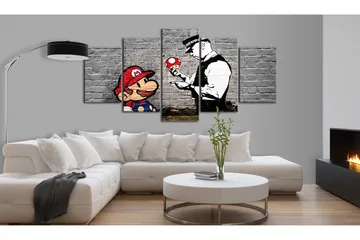 Billede Super Mario Mushroom Cop Banksy 200x100 - Artgeist sp. z o. o. - Boligtilbehør - Billeder & kunst - Billeder på lærred