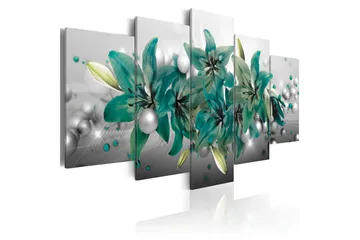 Billede Turquoise Bouquet 100x50 - Artgeist sp. z o. o. - Boligtilbehør - Billeder & kunst - Billeder på lærred