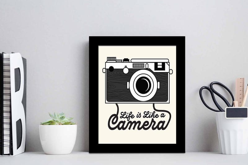 Billede Underholdning med ramme flerfarvet - 22,3x52,8 cm - Boligtilbehør - Billeder & kunst