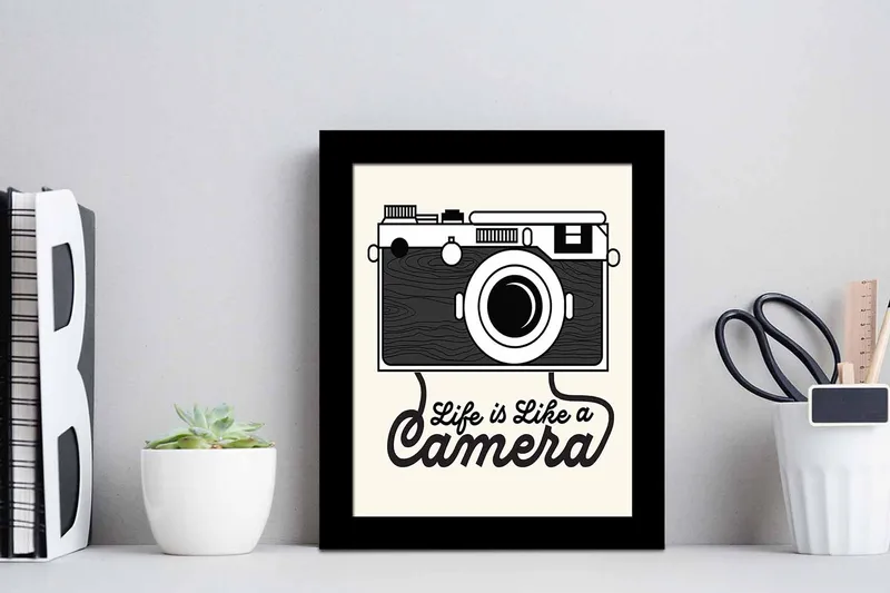 Billede Underholdning med ramme flerfarvet - 22,3x52,8 cm - Boligtilbehør - Billeder & kunst