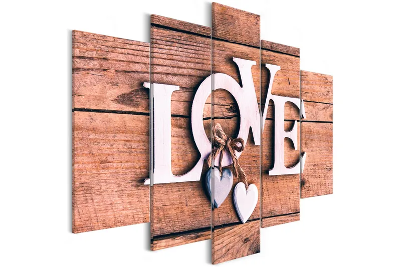 Billede Wooden Letters 5-Parts Wide 200x100, Artgeist sp. z o. o.