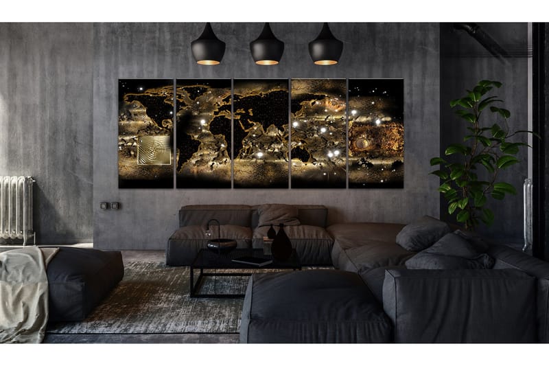 Billede World At Night 225x90 - Artgeist sp. z o. o. - Boligtilbehør - Billeder & kunst - Billeder på lærred