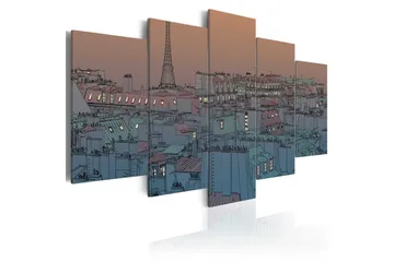 Billede Paris The Darkness Falls 200x100 - Artgeist sp. z o. o. - Boligtilbehør - Billeder & kunst - Billeder på lærred