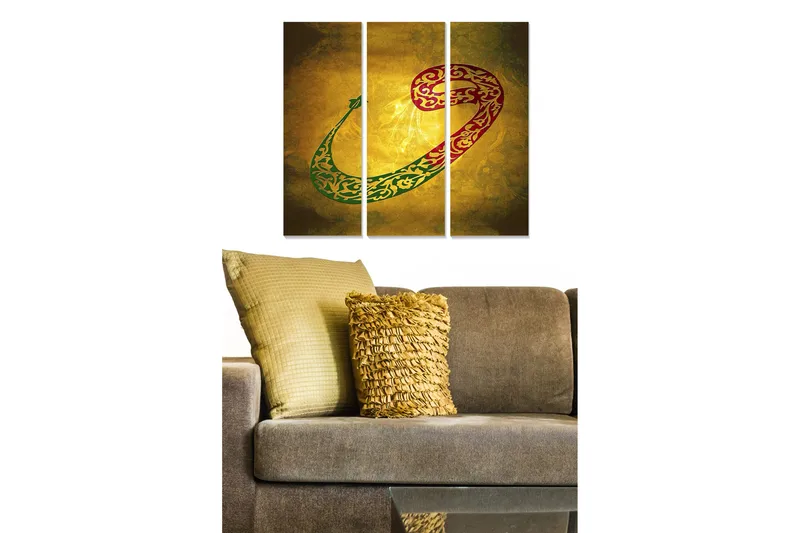 Billede 3 stk Flerfarvet, 22x05 cm