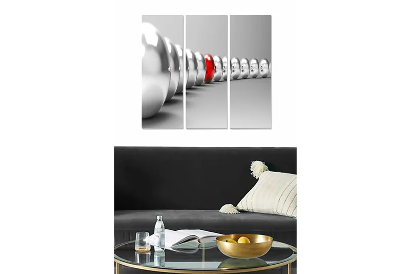 Billede 3 stk Flerfarvet, 22x05 cm