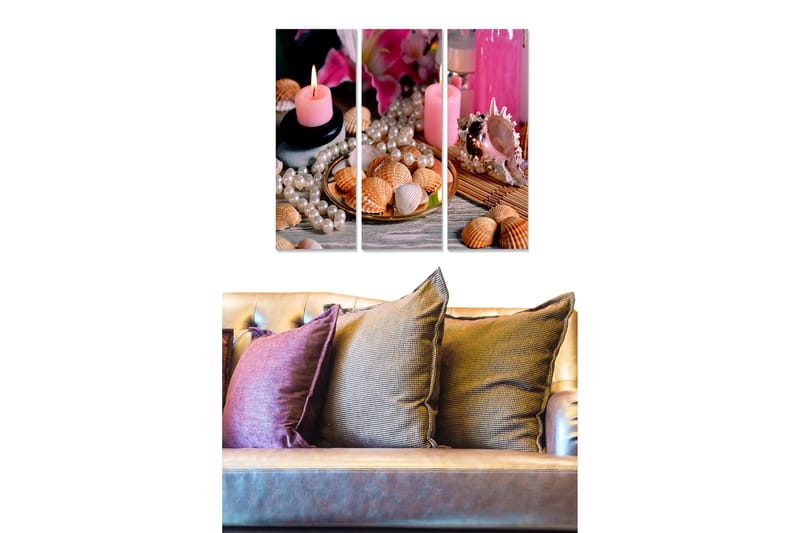 Billede 3 stk Flerfarvet, 22x05 cm