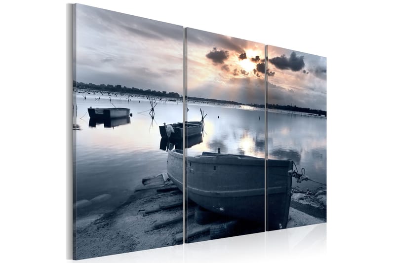 Billede A Small Boat By A Lake 120x80, Artgeist sp. z o. o.