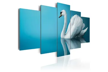 Billede A Swan In Blue 200x100 - Artgeist sp. z o. o. - Boligtilbehør - Billeder & kunst - Billeder på lærred
