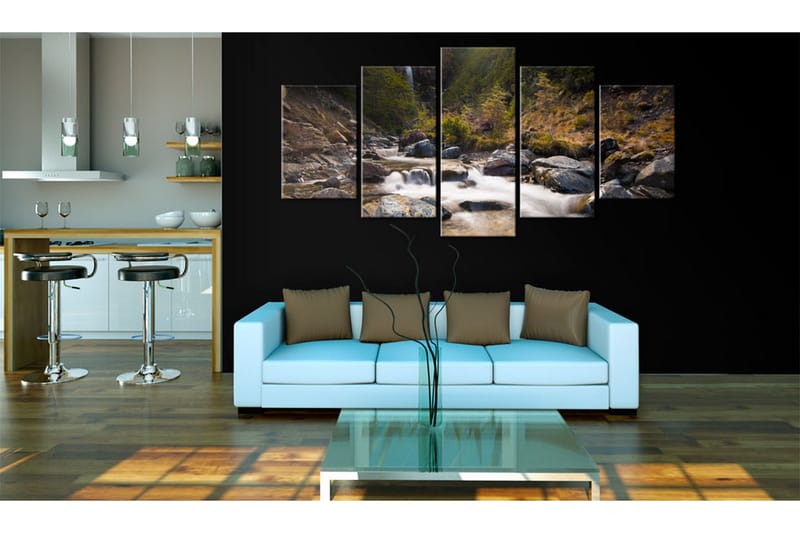 Billede A Waterfall In The Middle Of Wild Nature 200x100 - Artgeist sp. z o. o. - Boligtilbehør - Billeder & kunst - Billeder på lærred