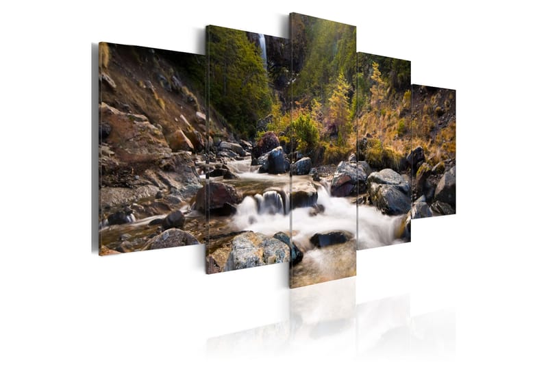 Billede A Waterfall In The Middle Of Wild Nature 200x100, Artgeist sp. z o. o.