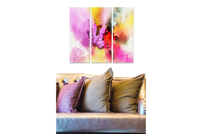 Billede Abstract 3 stk Flerfarvet, 22x05 cm