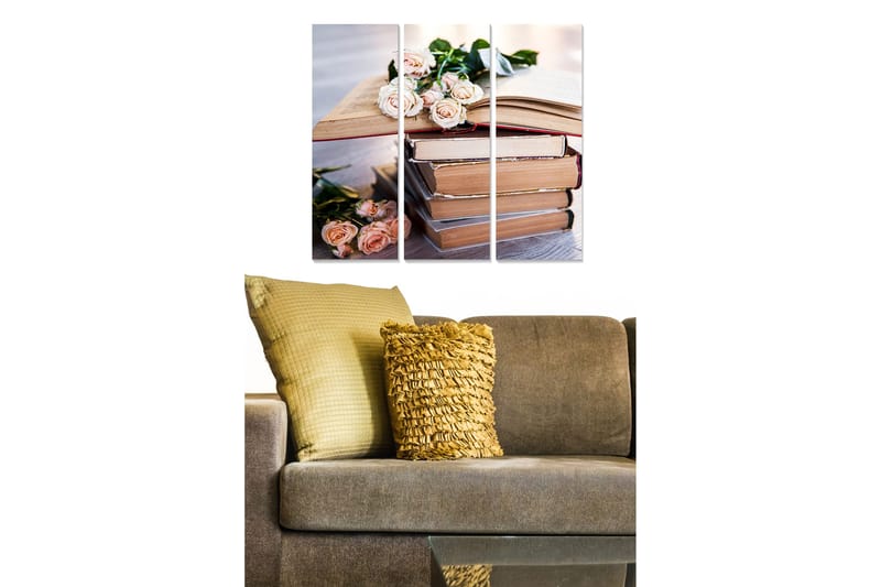 Billede Abstract 3 stk Flerfarvet, 22x05 cm