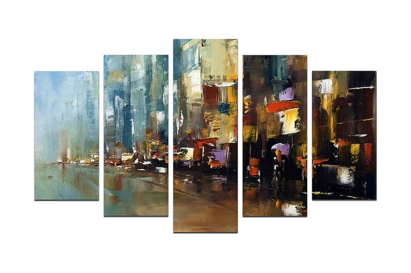 Billede Abstract 5 stk Flerfarvet, 22x06 cm