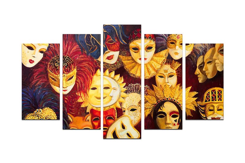 Billede Abstract 5 stk Flerfarvet, 22x06 cm