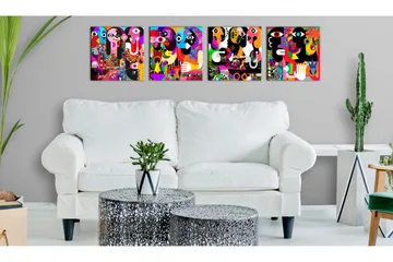 Billede Abstract Conversations 80x80 - Artgeist sp. z o. o. - Boligtilbehør - Billeder & kunst - Billeder på lærred