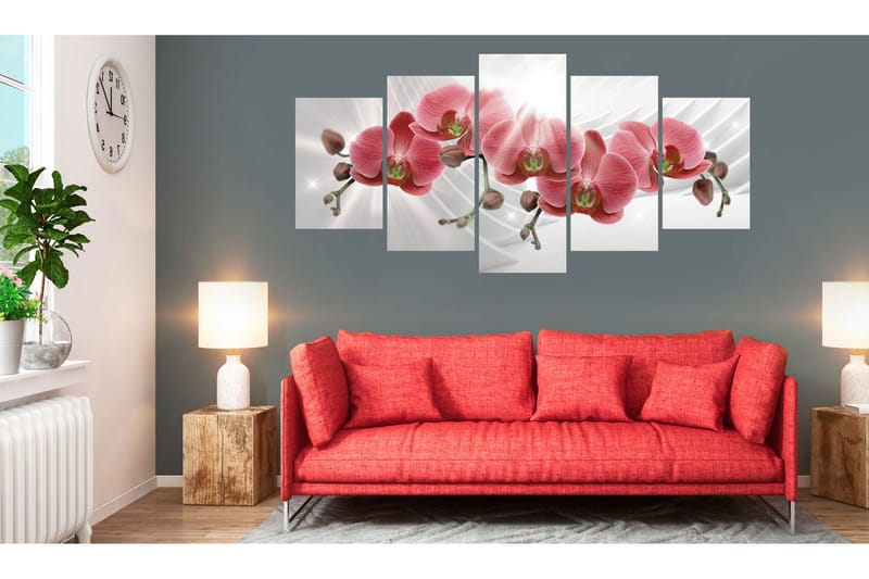 Billede Abstract Garden Red Orchis 100x50 - Artgeist sp. z o. o. - Boligtilbehør - Billeder & kunst - Billeder på lærred