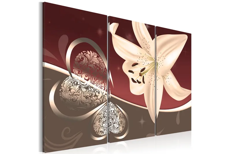 Billede Abstraction With Lily Triptych 120x80, Artgeist sp. z o. o.
