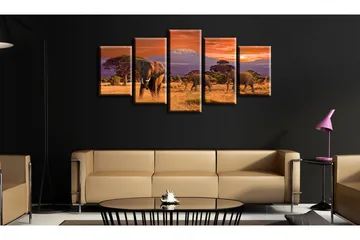 Billede Africa Elephants 200x100 - Artgeist sp. z o. o. - Boligtilbehør - Billeder & kunst - Billeder på lærred