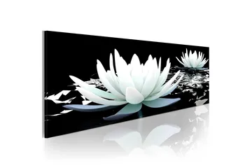 Billede Alabaster Lilies 135x45 - Artgeist sp. z o. o. - Boligtilbehør - Billeder & kunst - Billeder på lærred