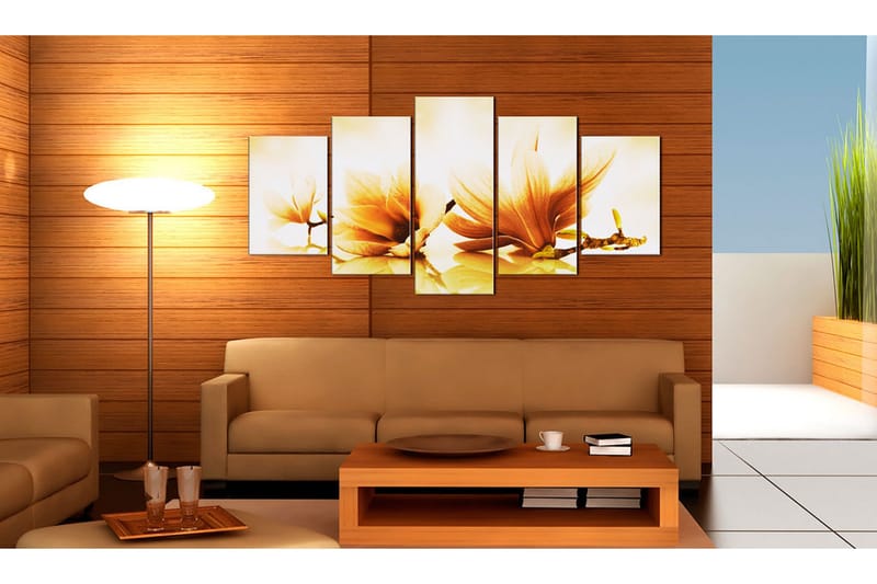 Billede Amber Magnolias 200x100 - Artgeist sp. z o. o. - Boligtilbehør - Billeder & kunst - Billeder på lærred