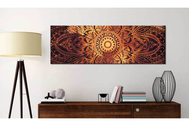 Billede Amber Mandala 135x45 - Artgeist sp. z o. o. - Boligtilbehør - Billeder & kunst - Billeder på lærred
