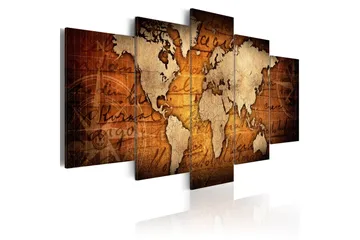 Billede Amber Map 100x50 - Artgeist sp. z o. o. - Boligtilbehør - Billeder & kunst - Billeder på lærred