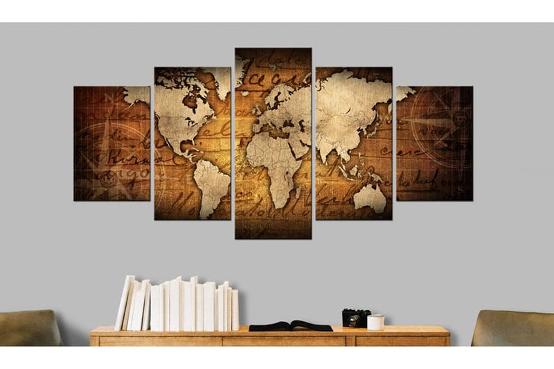 Billede Amber Map 200x100 - Artgeist sp. z o. o. - Boligtilbehør - Billeder & kunst - Billeder på lærred