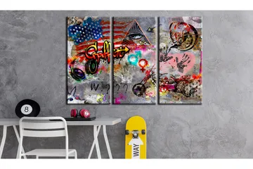 Billede American Graffiti 90x60 - Artgeist sp. z o. o. - Boligtilbehør - Billeder & kunst - Billeder på lærred