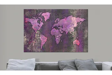 Billede Amethyst Map 60x40 - Artgeist sp. z o. o. - Boligtilbehør - Billeder & kunst - Billeder på lærred