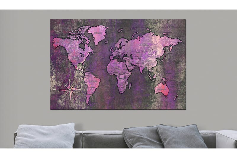 Billede Amethyst Map 90x60, Artgeist sp. z o. o.