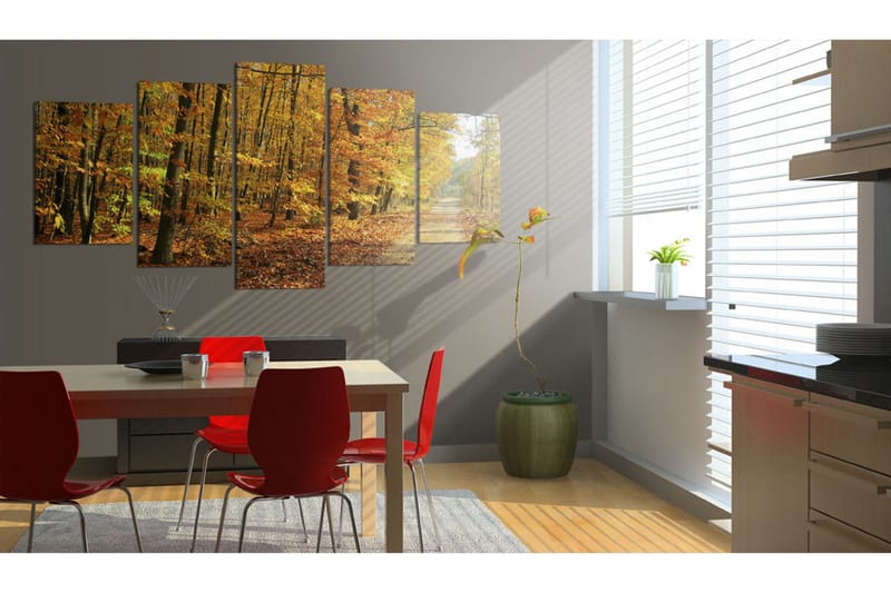 Billede An Alley Among Colorful Leaves 100x50 - Artgeist sp. z o. o. - Boligtilbehør - Billeder & kunst - Billeder på lærred