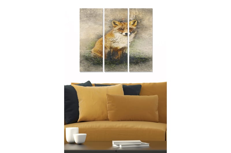 Billede Animal 3 stk Flerfarvet - 22x05 cm - Boligtilbehør - Billeder & kunst - Billeder på lærred