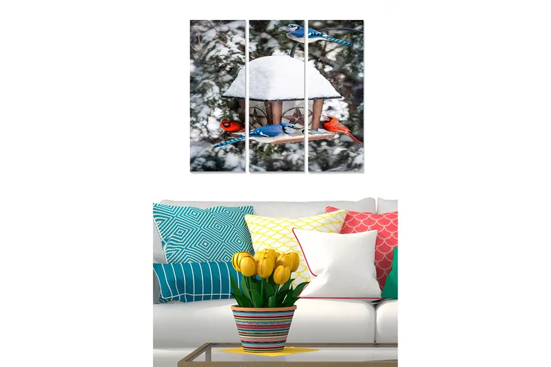 Billede Animal 3 stk Flerfarvet, 22x05 cm