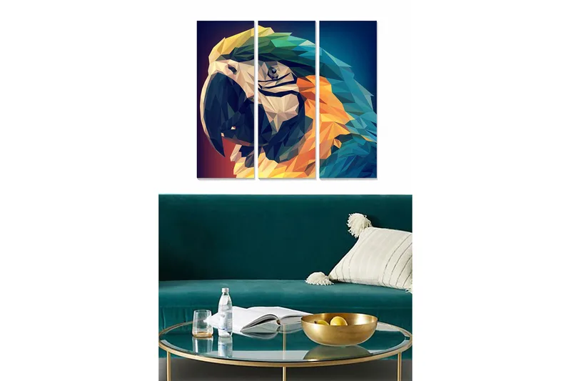 Billede Animal 3 stk Flerfarvet, 22x05 cm