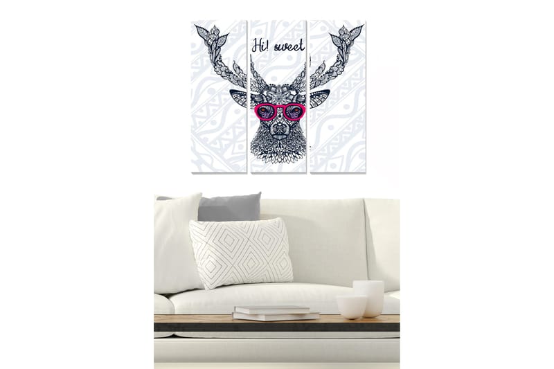 Billede Animal 3 stk Flerfarvet, 22x05 cm