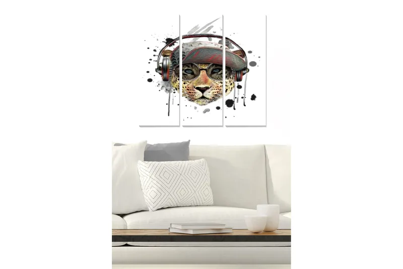 Billede Animal 3 stk Flerfarvet, 22x05 cm