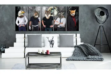 Billede Animal Faces 200x80 - Artgeist sp. z o. o. - Boligtilbehør - Billeder & kunst - Billeder på lærred