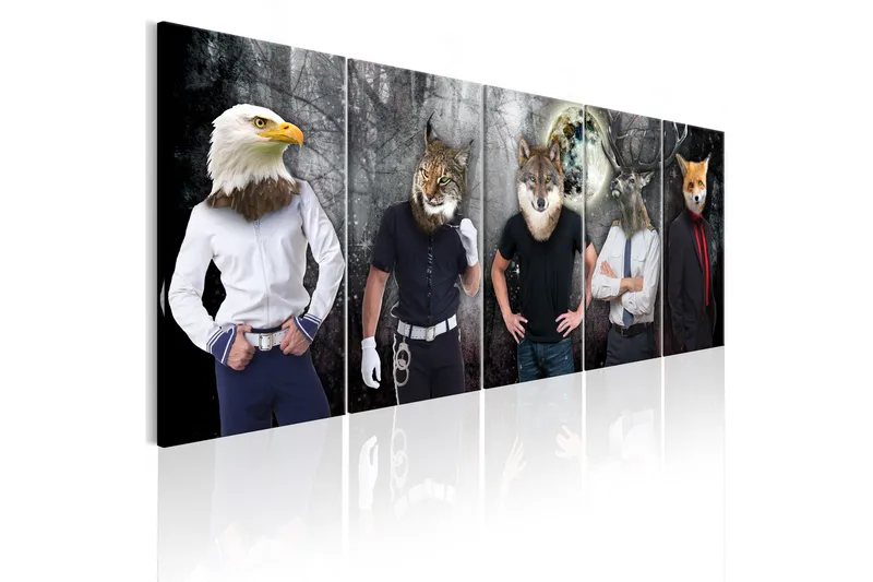 Billede Animal Faces 200x80 - Artgeist sp. z o. o. - Boligtilbehør - Billeder & kunst - Billeder på lærred
