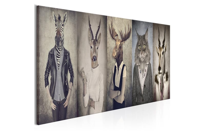 Billede Animal Masks 135x45 - Artgeist sp. z o. o. - Boligtilbehør - Billeder & kunst - Billeder på lærred