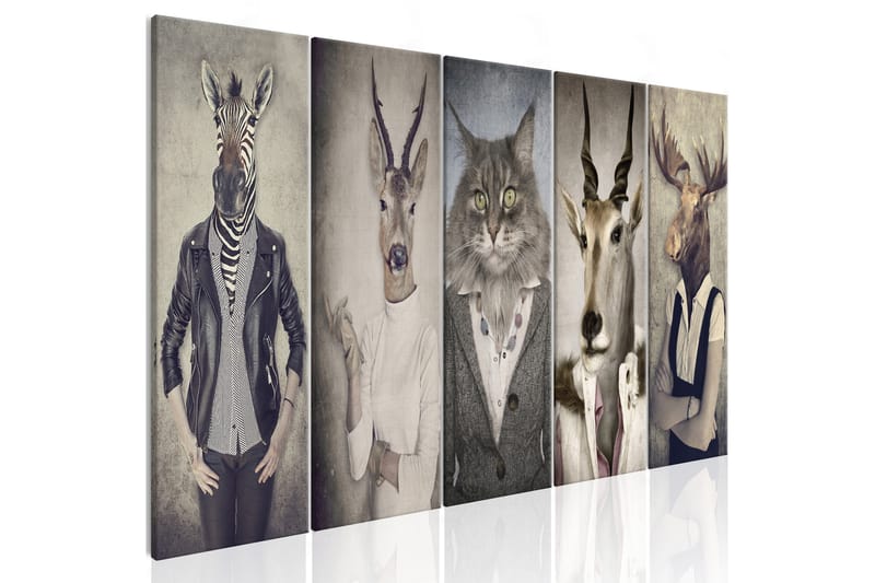 Billede Animal Masks 200x80 - Artgeist sp. z o. o. - Boligtilbehør - Billeder & kunst - Billeder på lærred