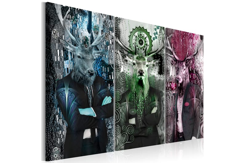 Billede Animal Trio 3 Parts Colorful 90x60 - Artgeist sp. z o. o. - Boligtilbehør - Billeder & kunst - Billeder på lærred