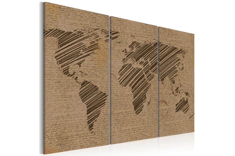 Billede Anteckningar Fra World Triptych 120x80, Artgeist sp. z o. o.