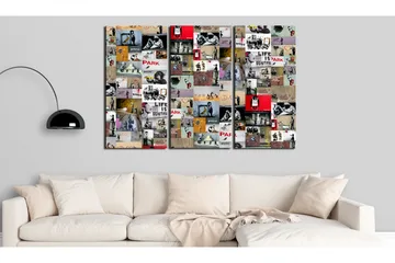 Billede Art Of Collage Banksy Iii 90x60 - Artgeist sp. z o. o. - Boligtilbehør - Billeder & kunst - Billeder på lærred