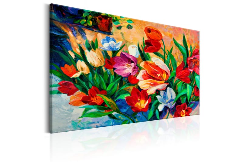 Billede Art of Colours: Tulips 90x60 - Artgeist sp. z o. o. - Boligtilbehør - Billeder & kunst - Billeder på lærred
