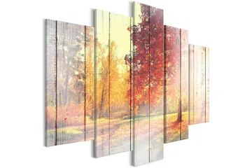 Billede Autumn Sun 5 Parts Wide 200x100 - Artgeist sp. z o. o. - Boligtilbehør - Billeder & kunst - Billeder på lærred